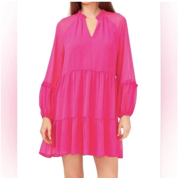 VINCE CAMUTO Three Tier Mini Dress, Arresting Orchid Size XXL - Picture 1 of 9